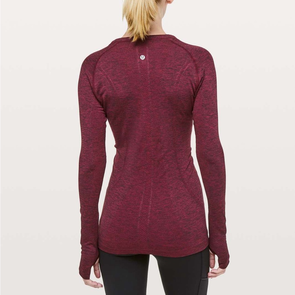 Lululemon Swiftly Tech Long Sleeve Crew Star Ruby Black size 12 - Picture 7 of 11